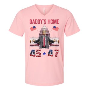 Daddys Home Trump 45 47 V-Neck T-Shirt