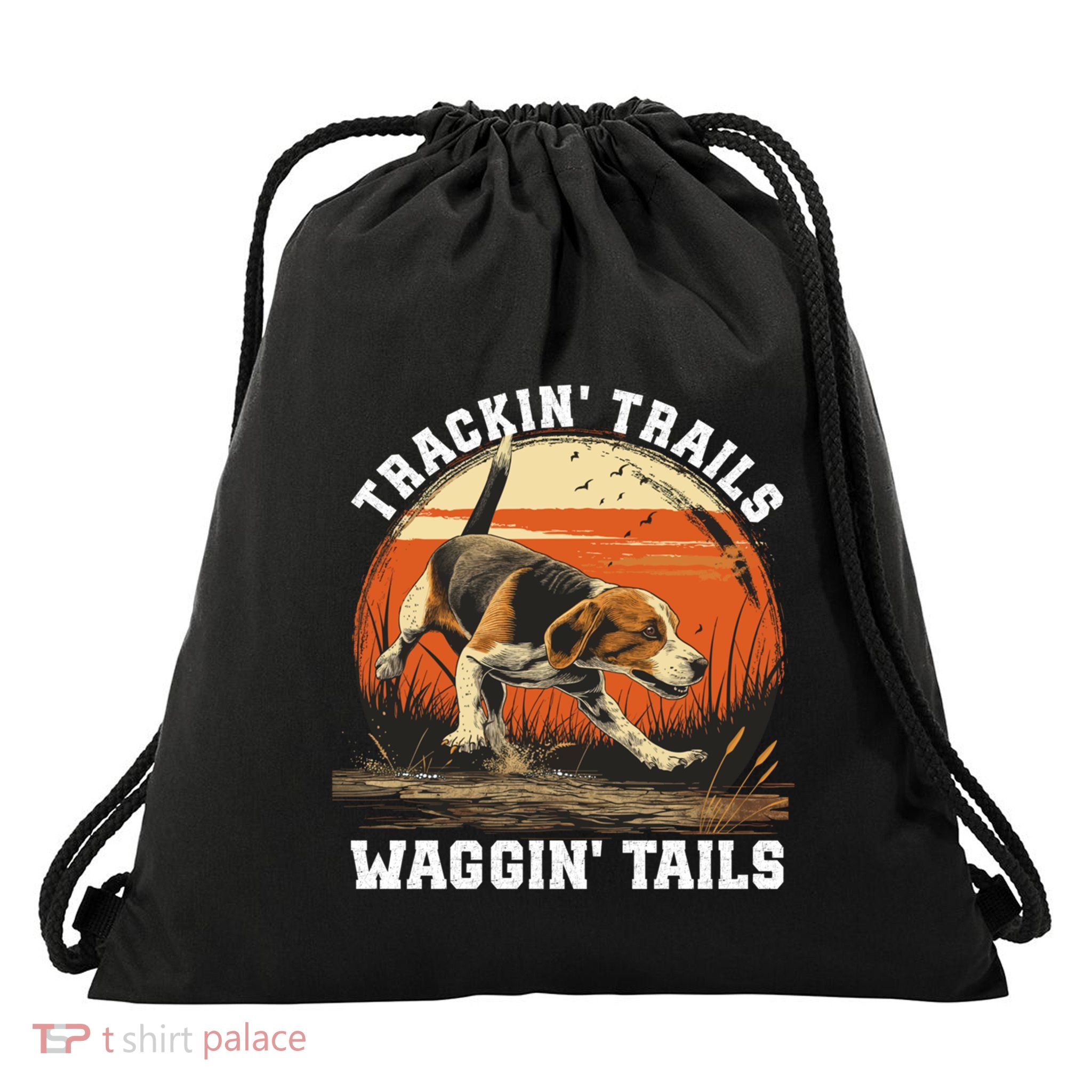 Dog Hunter Tracking Trails Beagle Hunting Funny Gift Drawstring Bag