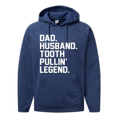 Dad Husband Tooth Pullin Legend Fathers Day Performance Fleece Hoodie