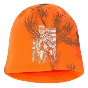 Duck Hunting Trump Camo Hello Hunting Season Us Flag Kati - Camo Knit Beanie