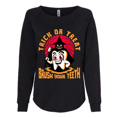 Dentist Halloween Trick Or Treat Brush Your Teeth Dental Gift Womens California Wash Sweatshirt