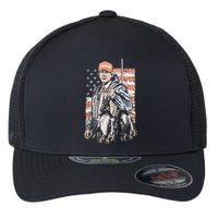 Duck Hunting Trump Camo Hello Hunting Season Us Flag Gift Flexfit Unipanel Trucker Cap