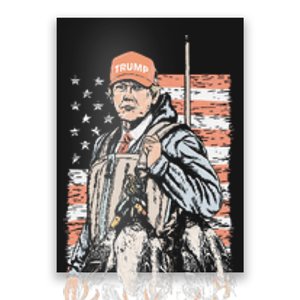 Duck Hunting Trump Camo Hello Hunting Season Us Flag Gift Poster