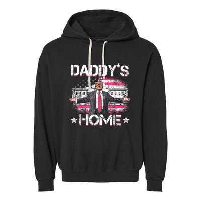 Daddys Home Trump 2024 Funny Trump Take America Back Garment-Dyed Fleece Hoodie