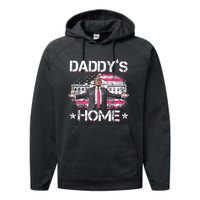 Daddys Home Trump 2024 Funny Trump Take America Back Performance Fleece Hoodie