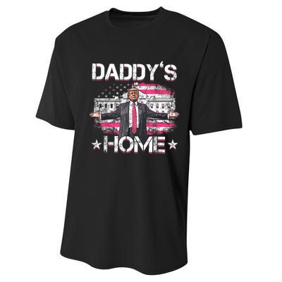 Daddys Home Trump 2024 Funny Trump Take America Back Performance Sprint T-Shirt