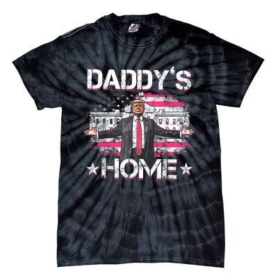 Daddys Home Trump 2024 Funny Trump Take America Back Tie-Dye T-Shirt