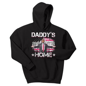 Daddys Home Trump 2024 Funny Trump Take America Back Kids Hoodie