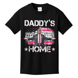 Daddys Home Trump 2024 Funny Trump Take America Back Kids T-Shirt