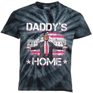 Daddys Home Trump 2024 Funny Trump Take America Back Kids Tie-Dye T-Shirt