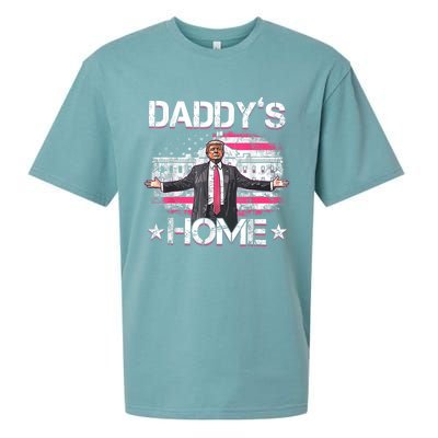 Daddys Home Trump 2024 Funny Trump Take America Back Sueded Cloud Jersey T-Shirt