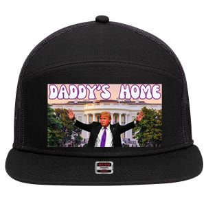 DaddyS Home Trump 2024 Stand With Trump 7 Panel Mesh Trucker Snapback Hat