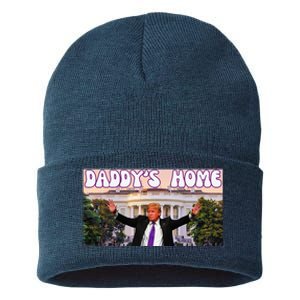 DaddyS Home Trump 2024 Stand With Trump Sustainable Knit Beanie