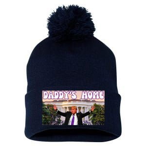 DaddyS Home Trump 2024 Stand With Trump Pom Pom 12in Knit Beanie