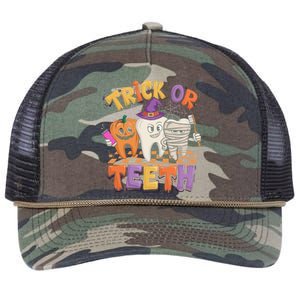 Dentist Halloween Trick Or Th Dental Assistant Halloween Gift Retro Rope Trucker Hat Cap