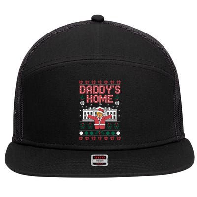 DaddyS Home Trump Christmas Spirit Meaningful Gift 7 Panel Mesh Trucker Snapback Hat