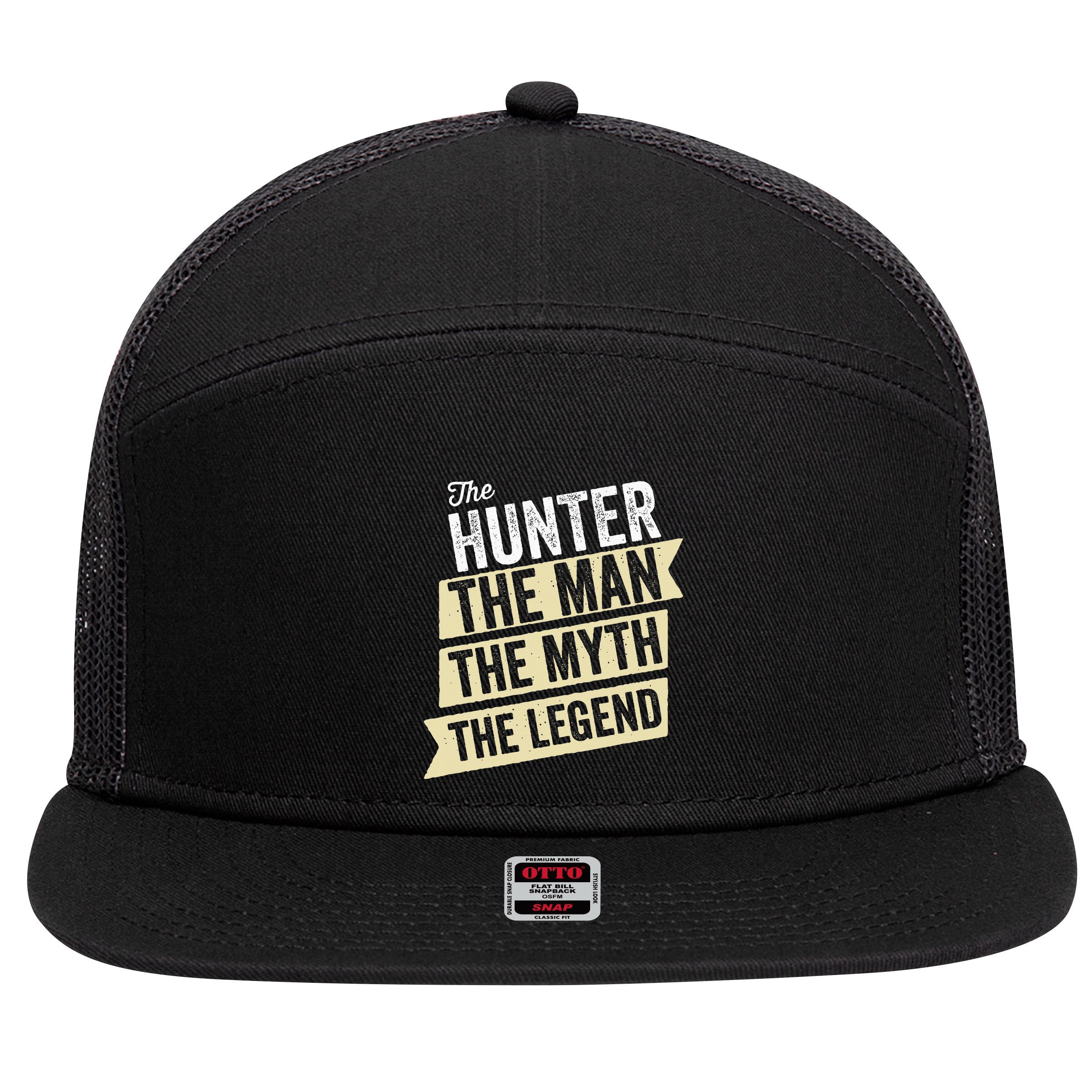 Deer Hunter The Man The Myth The Hunting Legend Hunter Gifts 7 Panel Mesh Trucker Snapback Hat