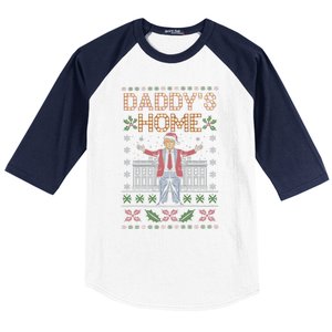 DaddyS Home Trump Funny Christmas Holiday Funny Outfit Gift Baseball Sleeve Shirt