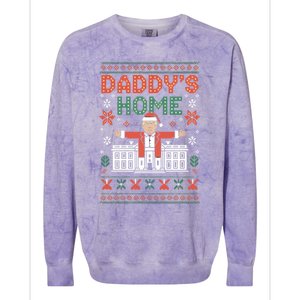 DaddyS Home Trump Holiday Christmas Party Look Funny Gift Colorblast Crewneck Sweatshirt