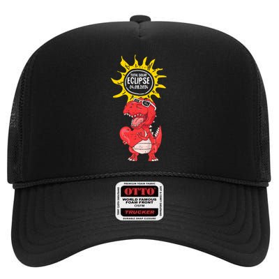 Dinosaur Heart Total Solar Eclipse April 8 2024 Totality High Crown Mesh Back Trucker Hat