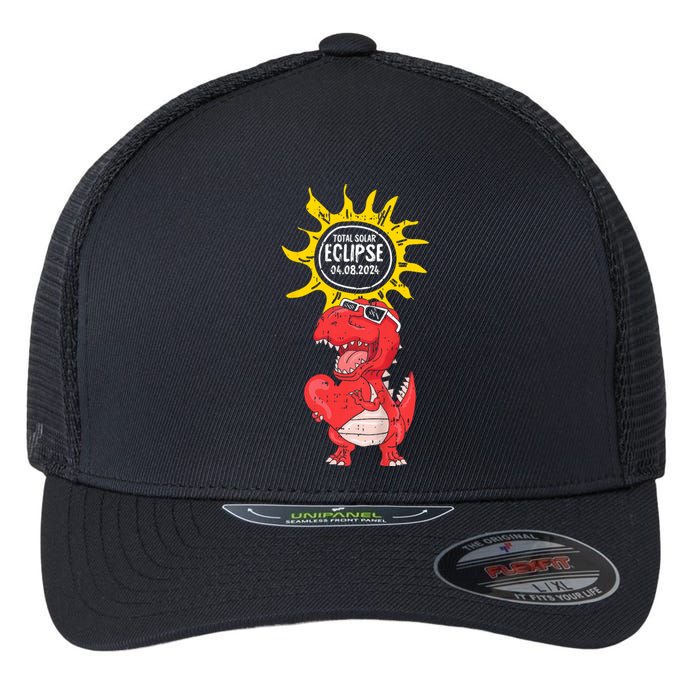 Dinosaur Heart Total Solar Eclipse April 8 2024 Totality Flexfit Unipanel Trucker Cap