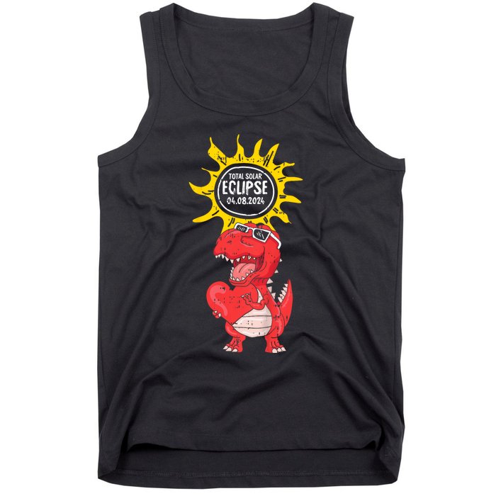 Dinosaur Heart Total Solar Eclipse April 8 2024 Totality Tank Top