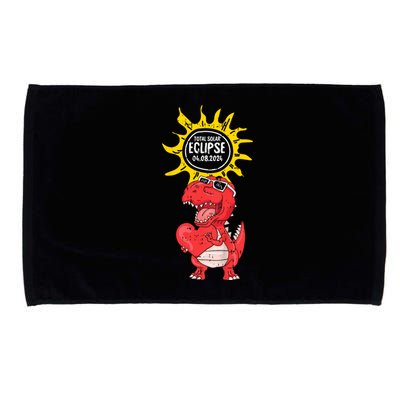 Dinosaur Heart Total Solar Eclipse April 8 2024 Totality Microfiber Hand Towel