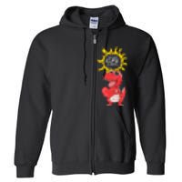 Dinosaur Heart Total Solar Eclipse April 8 2024 Totality Full Zip Hoodie