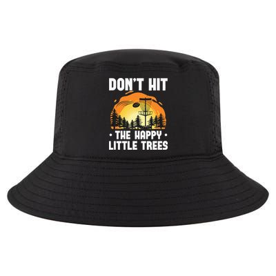 Don't Hit The Happy Little Tree Funny Disc Golf Golfer Retro Cool Comfort Performance Bucket Hat