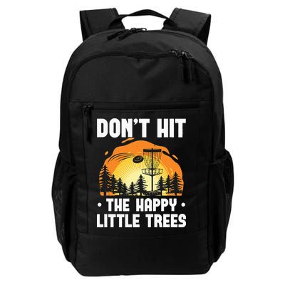 Don't Hit The Happy Little Tree Funny Disc Golf Golfer Retro Backpack