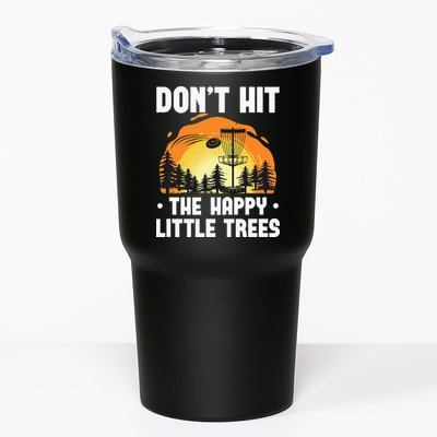 Don't Hit The Happy Little Tree Funny Disc Golf Golfer Retro Tumbler