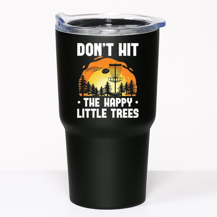 Don't Hit The Happy Little Tree Funny Disc Golf Golfer Retro Tumbler