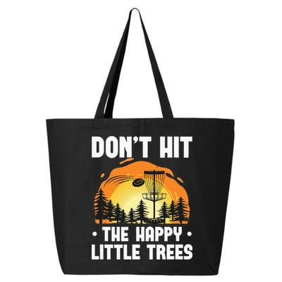Don't Hit The Happy Little Tree Funny Disc Golf Golfer Retro 25L Jumbo Tote