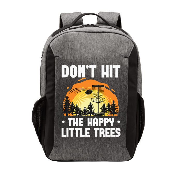Don't Hit The Happy Little Tree Funny Disc Golf Golfer Retro Vector Backpack