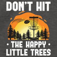Don't Hit The Happy Little Tree Funny Disc Golf Golfer Retro Vector Backpack