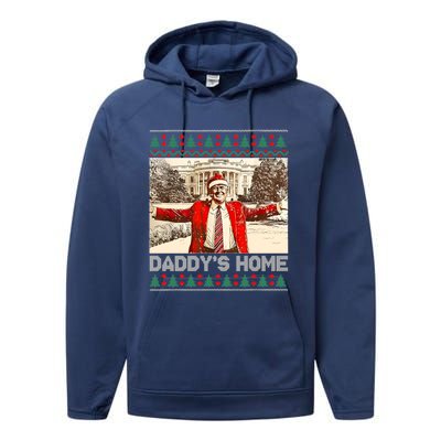 DaddyS Home Trump Ugly Christmas Xmas Cool Gift Performance Fleece Hoodie