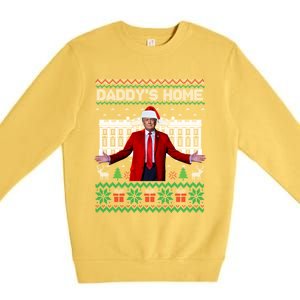 DaddyS Home Trump Ugly Funny Christmas Xmas Pajamas Gift Premium Crewneck Sweatshirt