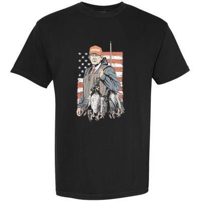 Duck Hunting Trump Camo Hello Hunting Season Us Flag Garment-Dyed Heavyweight T-Shirt