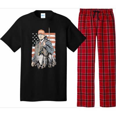 Duck Hunting Trump Camo Hello Hunting Season Us Flag Pajama Set