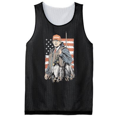 Duck Hunting Trump Camo Hello Hunting Season Us Flag Mesh Reversible Basketball Jersey Tank