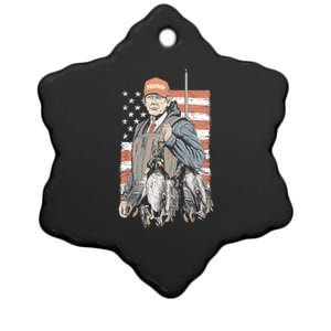 Duck Hunting Trump Camo Hello Hunting Season Us Flag Ceramic Star Ornament