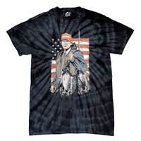 Duck Hunting Trump Camo Hello Hunting Season Us Flag Tie-Dye T-Shirt