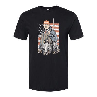 Duck Hunting Trump Camo Hello Hunting Season Us Flag Softstyle CVC T-Shirt