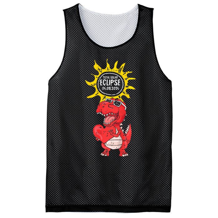 Dinosaur Heart Total Solar Eclipse April 8 2024 Totality Mesh Reversible Basketball Jersey Tank