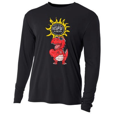 Dinosaur Heart Total Solar Eclipse April 8 2024 Totality Cooling Performance Long Sleeve Crew