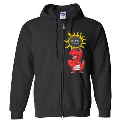 Dinosaur Heart Total Solar Eclipse April 8 2024 Totality Full Zip Hoodie