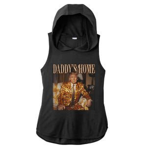 Daddys Home Trump 2024 Leopard Funny Maga Ladies PosiCharge Tri-Blend Wicking Draft Hoodie Tank