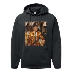 Daddys Home Trump 2024 Leopard Funny Maga Performance Fleece Hoodie