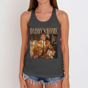 Daddys Home Trump 2024 Leopard Funny Maga Women's Knotted Racerback Tank