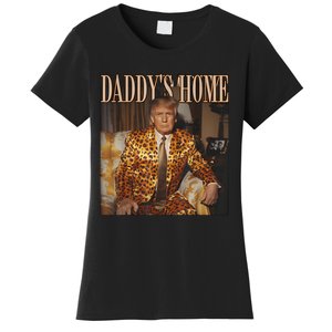 Daddys Home Trump 2024 Leopard Funny Maga Women's T-Shirt